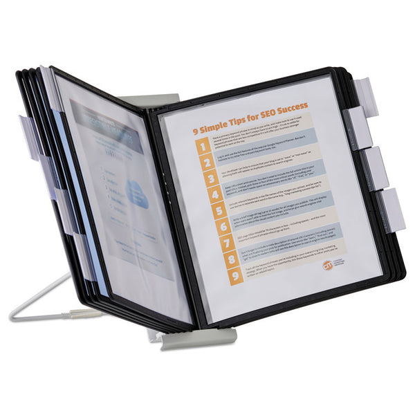 Durable® InstaView Expandable Desktop Reference System, 10 Panels, Black Borders (DBL561201)