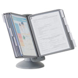 Durable® SHERPA Motion Desk Reference System, 10 Panels, Gray Borders (DBL553937)