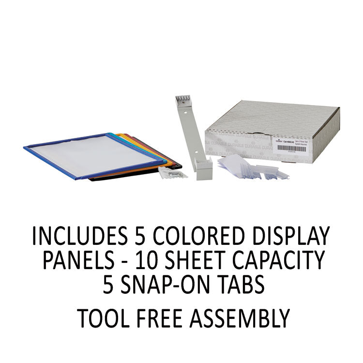 Durable® VARIO Wall Reference System, 5 Panels, Letter, Asst. Borders and Panels (DBL555200) Each