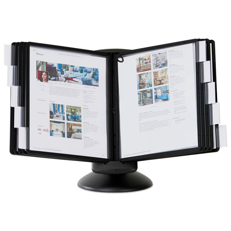 Durable® SHERPA Motion Desk Reference System, 10 Panels, Black Borders (DBL553901) Each