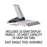 Durable® SHERPA Desk Reference System, 10 Panels, 10 x 5.88 x 13.5, Gray Borders (DBL554210) Each