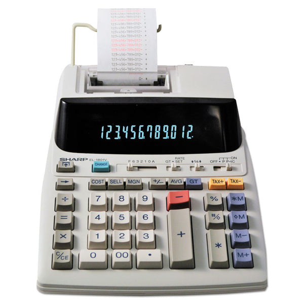 Sharp® EL-1801V Two-Color Printing Calculator, Black/Red Print, 2.1 Lines/Sec (SHREL1801V) Each