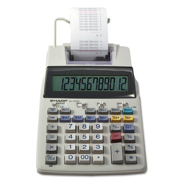 Sharp® EL-1750V Two-Color Printing Calculator, Black/Red Print, 2 Lines/Sec (SHREL1750V) Each