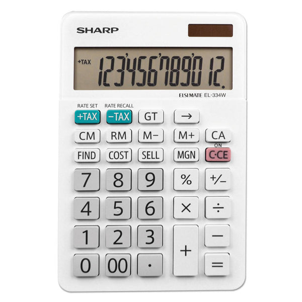 Sharp® EL-334W Large Desktop Calculator, 12-Digit LCD (SHREL334W) Each