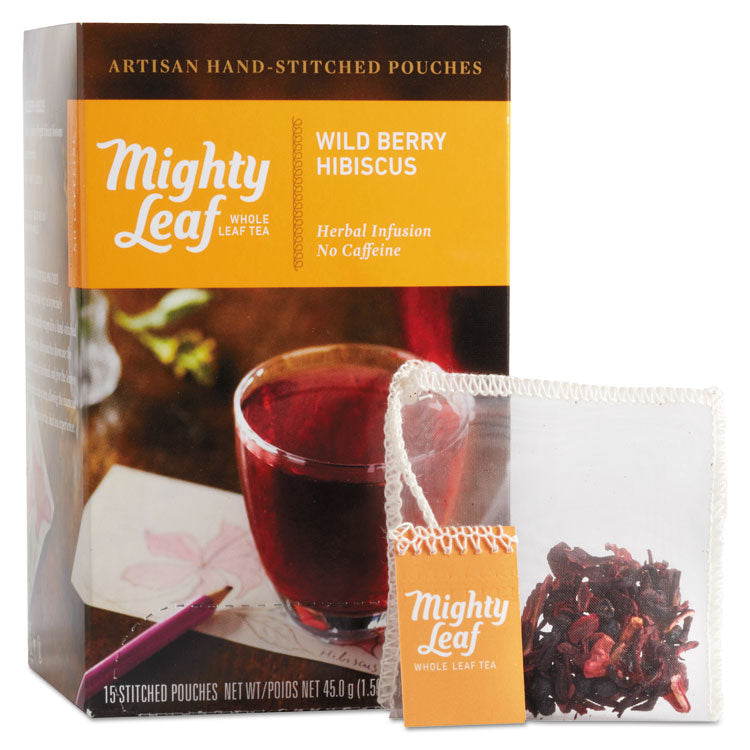 Mighty Leaf® Tea Whole Leaf Tea Pouches, Wild Berry Hibiscus, 15/Box (PEE510144) Box of 15