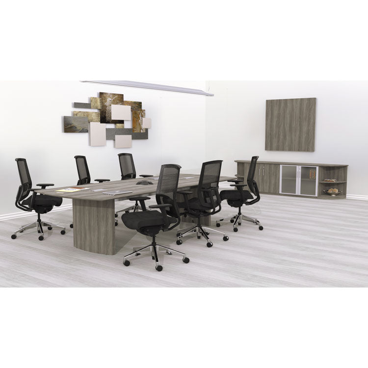 Mayline Medina Conference Table Top, Half-Section, 72 x 48, Gray Steel (MLNMNMT72STLGS)