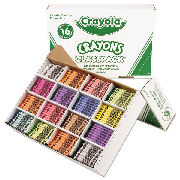 Crayola® Classpack Regular Crayons, 16 Colors, 800/Box (CYO528016)