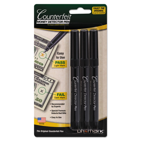 Dri-Mark® Smart Money Counterfeit Bill Detector Pen, U.S. Currency, 3/Pack (DRI3513B1) Pack of 3