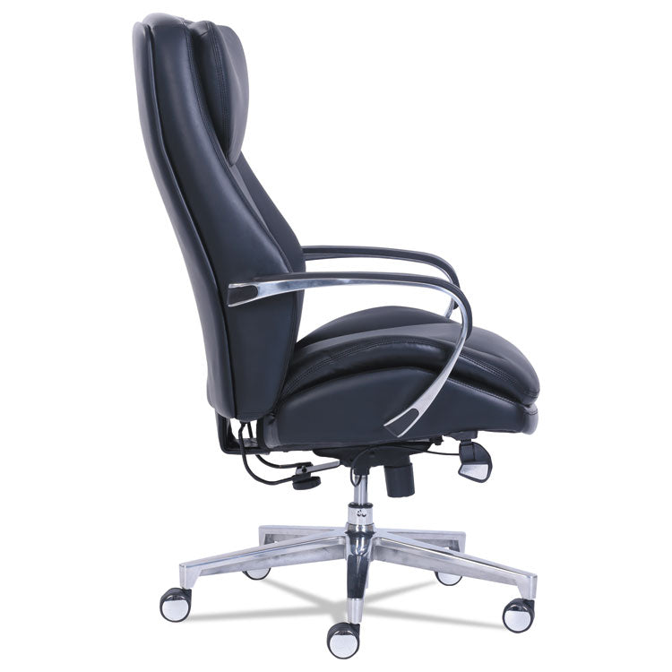 La-Z-Boy® Commercial 2000 High-Back Executive Chair, Dynamic Lumbar Support, Supports 300lb, 20" to 23" Seat Height, Black, Silver Base (LZB48957) Each