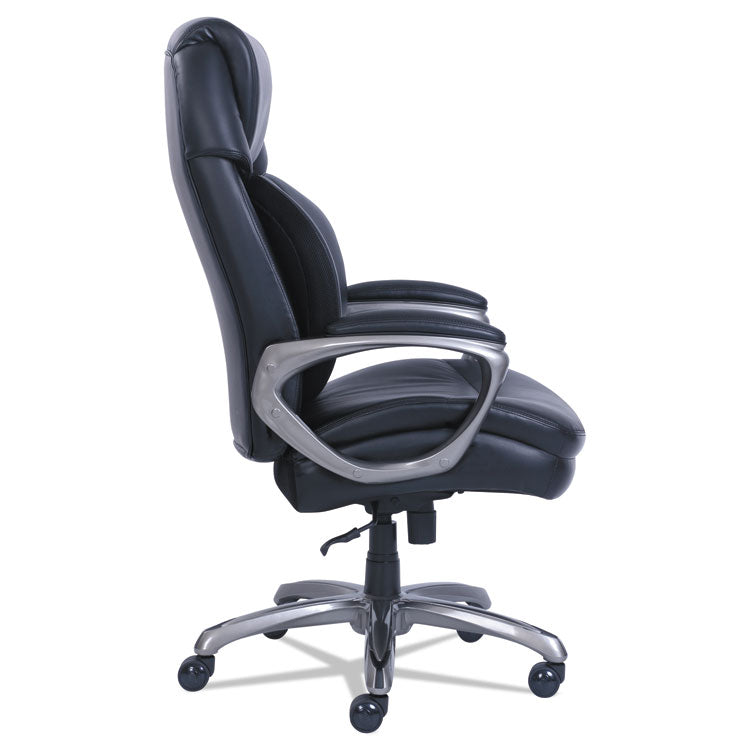 SertaPedic® Cosset Big and Tall Executive Chair, Supports Up to 400 lb, 19" to 22" Seat Height, Black Seat/Back, Slate Base (SRJ48964) Each