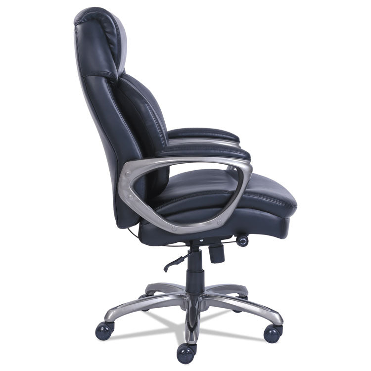 SertaPedic® Cosset High-Back Executive Chair, Supports Up to 275 lb, 18.75" to 21.75" Seat Height, Black Seat/Back, Slate Base (SRJ48965) Each