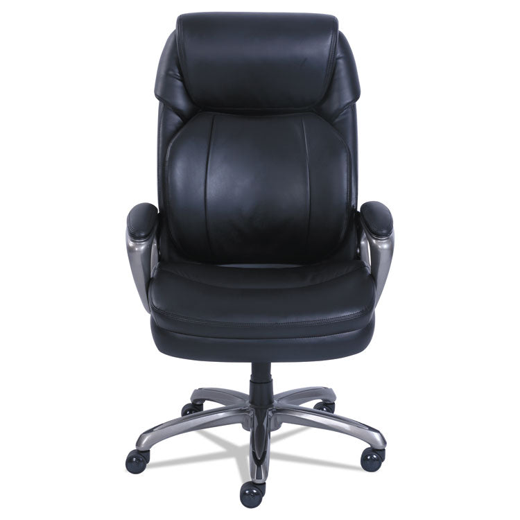 SertaPedic® Cosset Big and Tall Executive Chair, Supports Up to 400 lb, 19" to 22" Seat Height, Black Seat/Back, Slate Base (SRJ48964) Each