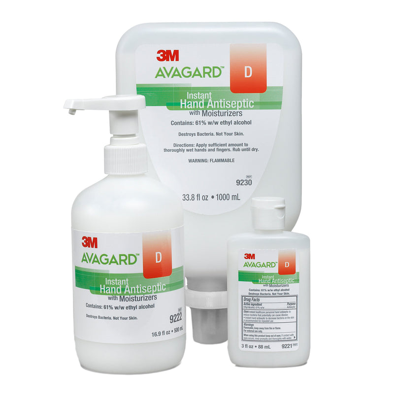 3M™ Avagard™ D Hand Sanitizer 16 oz. Ethyl Alcohol Gel Pump Bottle (406351_EA) 1/EA