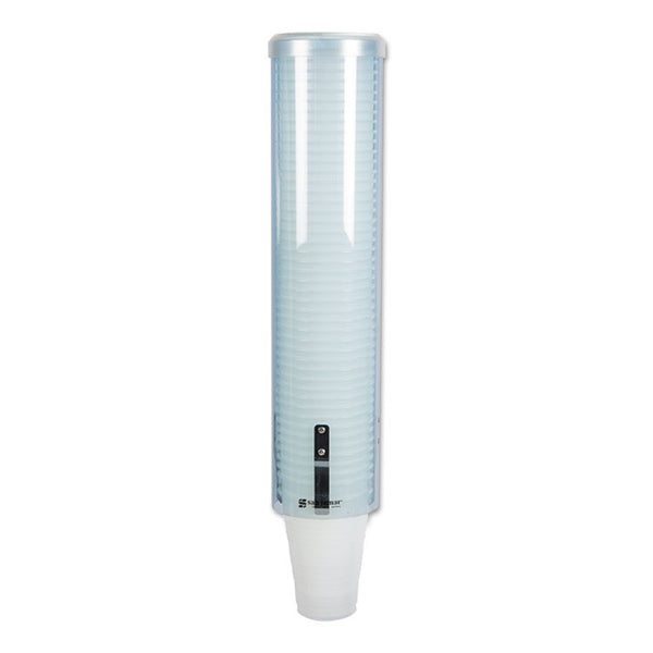 San Jamar® Large Pull-Type Water Cup Dispenser, For 12 oz Cups, Translucent Blue (SJMC3260TBL)