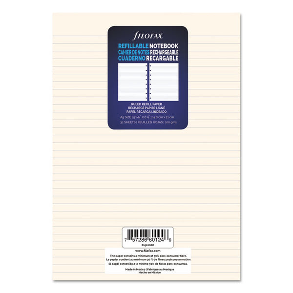 Filofax® Notebook Refills, 8-Hole, 8.25 x 5.81, Narrow Rule, 32/Pack (REDB152008U) Each