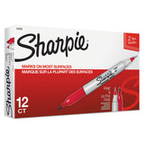 Sharpie® Twin-Tip Permanent Marker, Extra-Fine/Fine Bullet Tips, Red, Dozen (SAN32002)