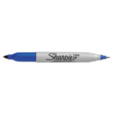 Sharpie® Twin-Tip Permanent Marker, Extra-Fine/Fine Bullet Tips, Blue, Dozen (SAN32003)