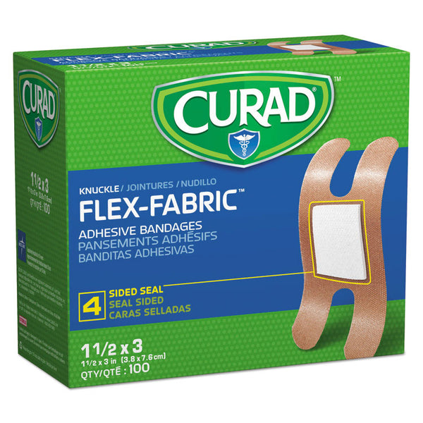 Curad® Flex Fabric Bandages, Knuckle, 1.5 x 3, 100/Box (MIINON25510)