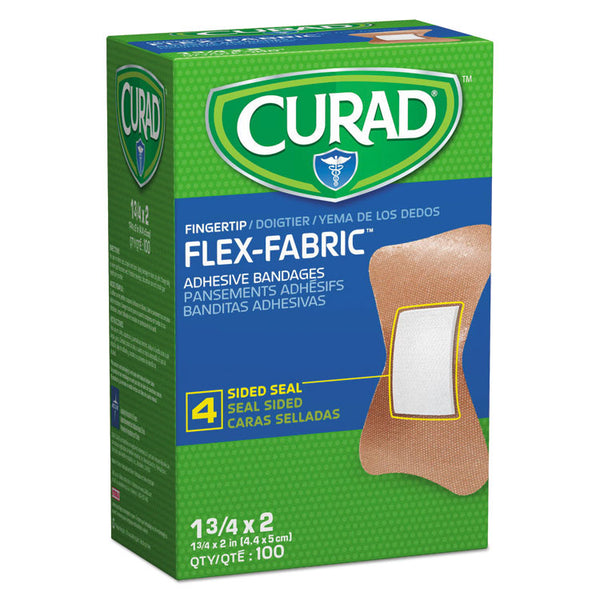 Curad® Flex Fabric Bandages, Fingertip, 1.75 x 2, 100/Box (MIINON25513)