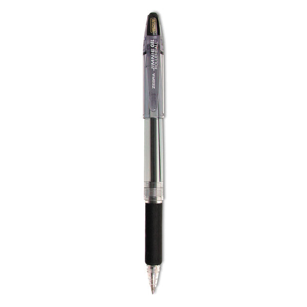 Zebra® Jimnie Gel Pen, Stick, Medium 0.7 mm, Black Ink, Clear/Black Barrel, 12/Pack (ZEB44110)