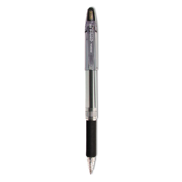 Zebra® Jimnie Gel Pen Value Pack, Stick, Medium 0.7 mm, Black Ink, Clear/Black Barrel, 24/Box (ZEB14410)