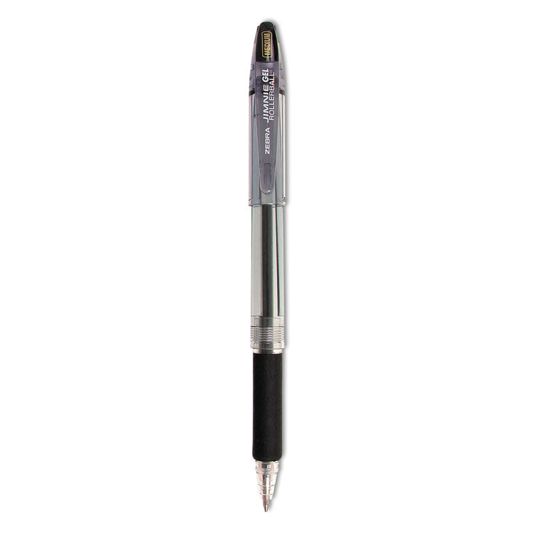 Zebra® Jimnie Gel Pen Value Pack, Stick, Medium 0.7 mm, Black Ink, Clear/Black Barrel, 24/Box (ZEB14410) Box of 24