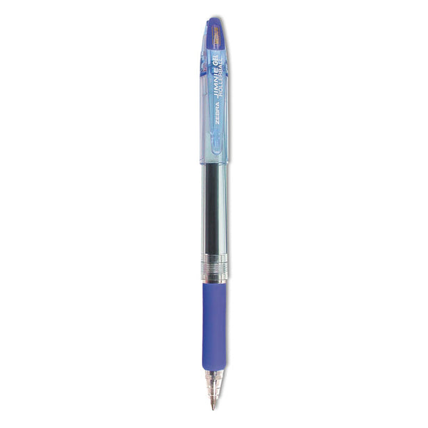 Zebra® Jimnie Gel Pen, Stick, Medium 0.7 mm, Blue Ink, Clear/Blue Barrel, 12/Pack (ZEB44120)