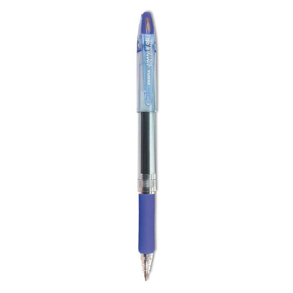 Zebra® Jimnie Gel Pen, Stick, Medium 0.7 mm, Blue Ink, Clear/Blue Barrel, 12/Pack (ZEB44120) 1 Dozen