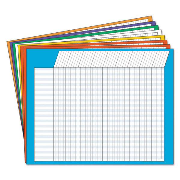 TREND® Jumbo Horizontal Incentive Chart Pack, 28 x 22, Assorted Colors with Assorted Borders, 8/Pack (TEPT73902) Pack of 8