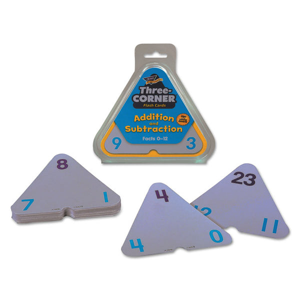 TREND® Three-Corner Flash Cards, Addition/Subtraction, 5.5 x 5.5, 48/Set (TEPT1670) Each