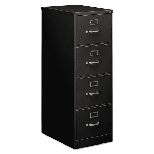 Alera® Economy Vertical File, 4 Legal-Size File Drawers, Black, 18" x 25" x 52" (ALEHVF1952BL)