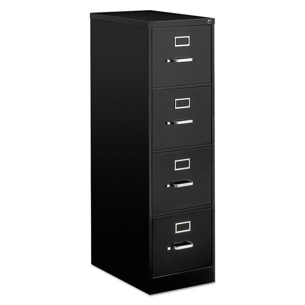 Alera® Economy Vertical File, 4 Letter-Size File Drawers, Black, 15" x 25" x 52" (ALEHVF1552BL)