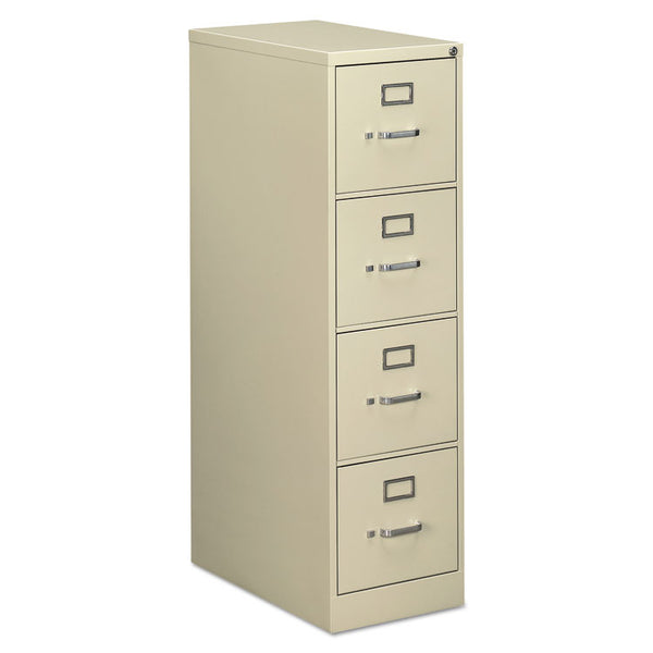 Alera® Economy Vertical File, 4 Letter-Size File Drawers, Putty, 15" x 25" x 52" (ALEHVF1552PY)