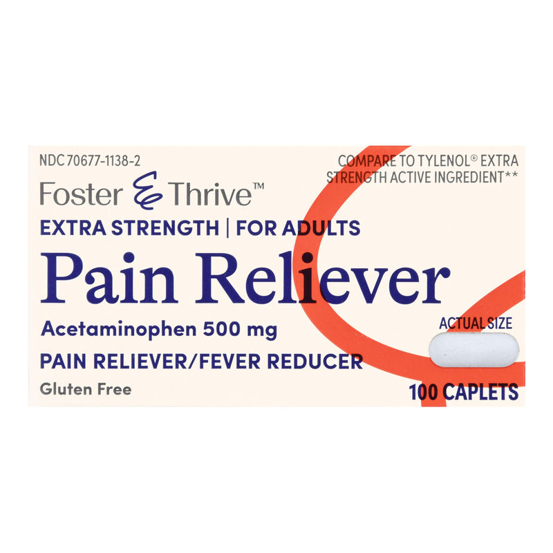 Foster & Thrive™ Pain Relief 500 mg Strength Acetaminophen Caplet 100 per Bottle (1238950_BT) 1/BT