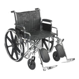 McKesson Bariatric Wheelchair Dual Axle Desk Length Arm Swing-Away Elevating Legrest Black Upholstery 22 Inch Seat Width Adult 450 lbs. Weight Capacity (1065281_EA) 1/EA