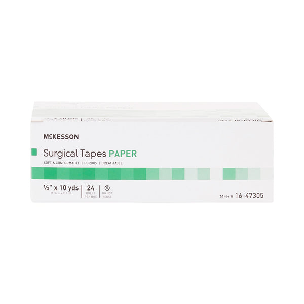 McKesson Medical Tape White 1/2 Inch X 10 Yard Paper NonSterile (455530_BX) 24/BX