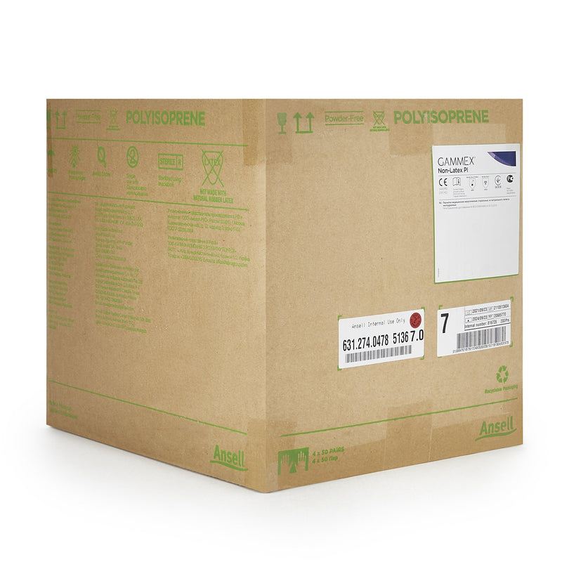 GAMMEX® Non-Latex PI Surgical Glove Size 7 Sterile Polyisoprene Standard Cuff Length Micro-Textured White Chemo Tested (765478_CS) 200/CS