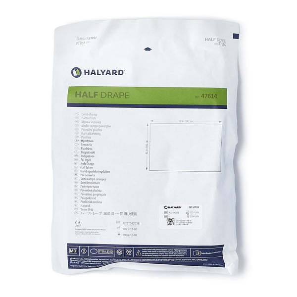 O&M Halyard Inc General Purpose Drape Half Drape 40 W X 58 L Inch Sterile (1152697_CS) 60/CS