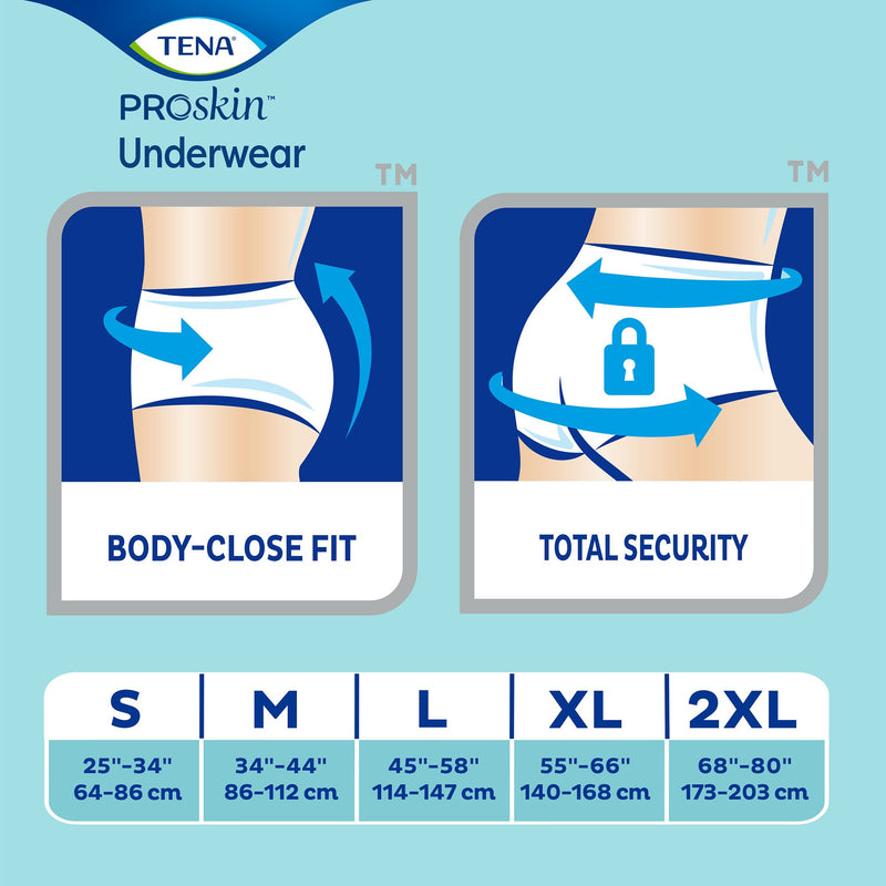 TENA® ProSkin™ Plus Unisex Adult Absorbent Underwear Pull On with Tear Away Seams X-Large Disposable Moderate Absorbency (1182394_PK) 14/PK