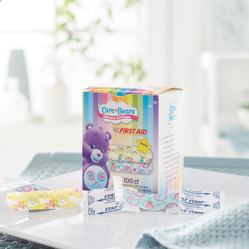 American® White Cross Stat Strip® Adhesive Strip 3/4 X 3 Inch Plastic Rectangle Kid Design (Care Bears) Sterile (980579_CS) 1200/CS