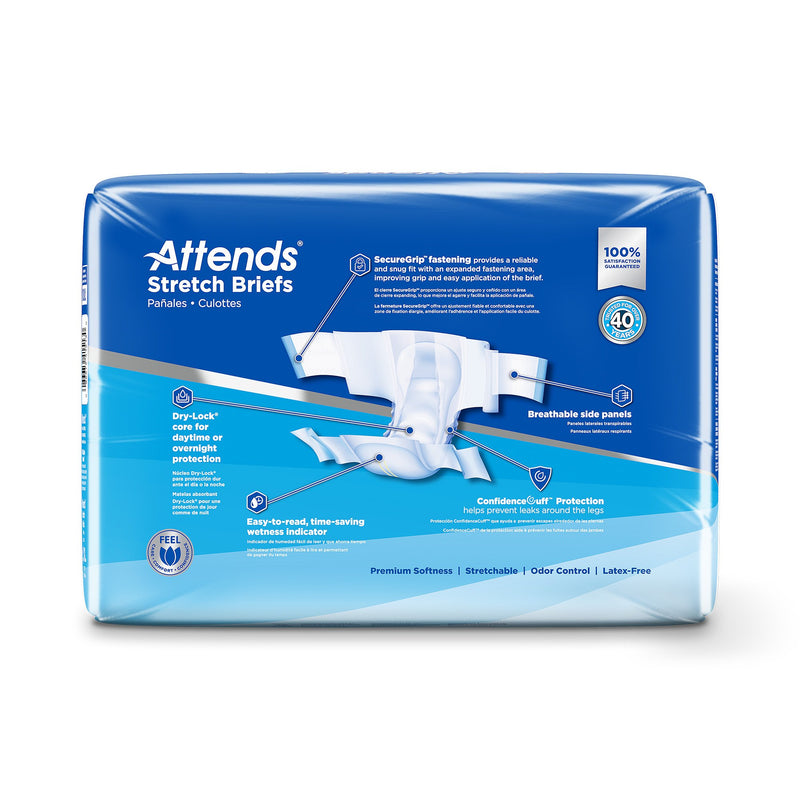 Attends® Stretch Unisex Adult Incontinence Brief Large / X-Large Disposable Heavy Absorbency (981738_CS) 96/CS