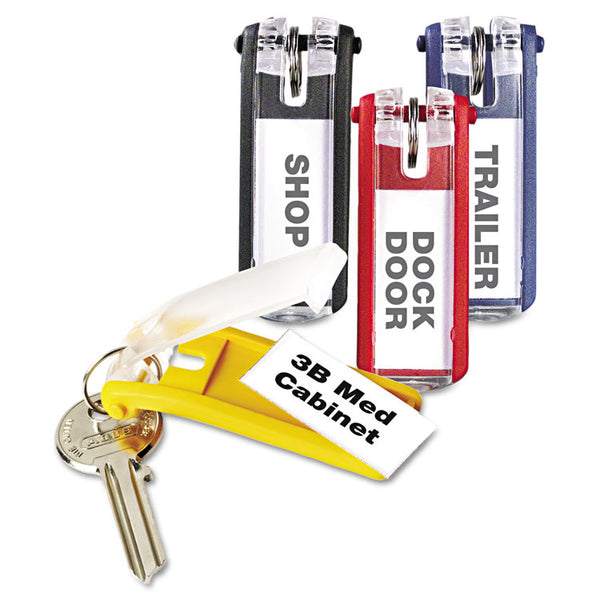 Durable® Key Tags for Locking Key Cabinets, Plastic, 1.13 x 2.75, Assorted, 24/Pack (DBL194900)