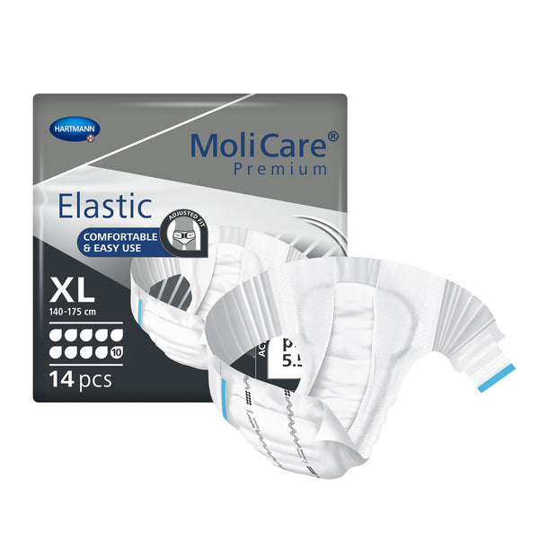 MoliCare® Premium Elastic 10D Unisex Adult Incontinence Brief X-Large Disposable Heavy Absorbency (1153088_PK) 14/PK