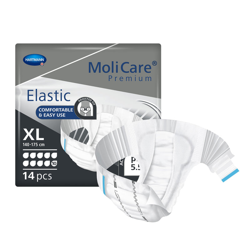 MoliCare® Premium Elastic 10D Unisex Adult Incontinence Brief X-Large Disposable Heavy Absorbency (1153088_PK) 14/PK