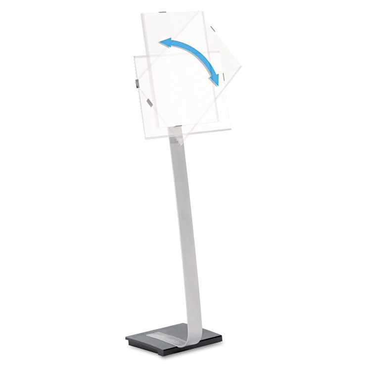 Durable® Info Sign Duo Floor Stand, Letter-Size Inserts, 15 x 46.5, Clear (DBL481423) Each