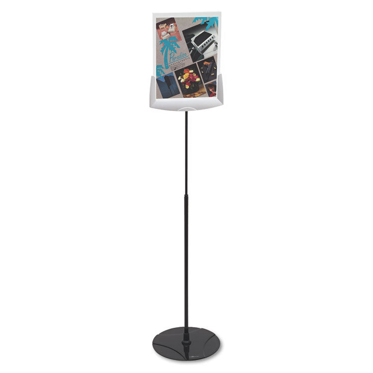 Durable® Sherpa Infobase Sign Stand, Acrylic/Metal, 40" to 60" High, Gray (DBL558957) Each