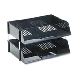deflecto® Industrial Tray Side-Load Stacking Tray Set, 2 Sections, Letter to Legal Size Files, 16.38" x 11.13" x 3.5", Black, 2/Pack (DEF582704) 1 Set