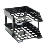 deflecto® SuperTray Countertop Tray Set, 2 Sections, Letter to Legal Size Files, 11" x 14.88" x 2.5", Black, 2/Pack (DEF63304) 1 Set