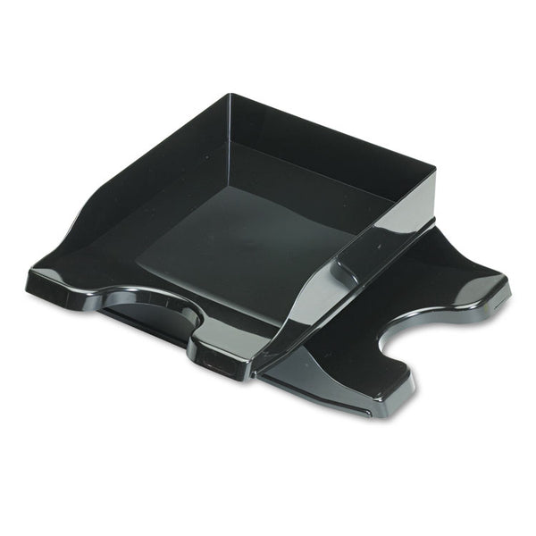 deflecto® Docutray Multi-Directional Stacking Tray Set, 2 Sections, Letter to Legal Size Files, 10.13" x 13.63" x 2.5", Black, 2/Pack (DEF63904) Set of 2