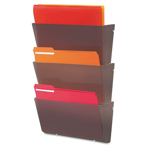 deflecto® Unbreakable DocuPocket Wall File, Legal Size, 17.5" x 3" x 6.5", Smoke (DEF64302) Each